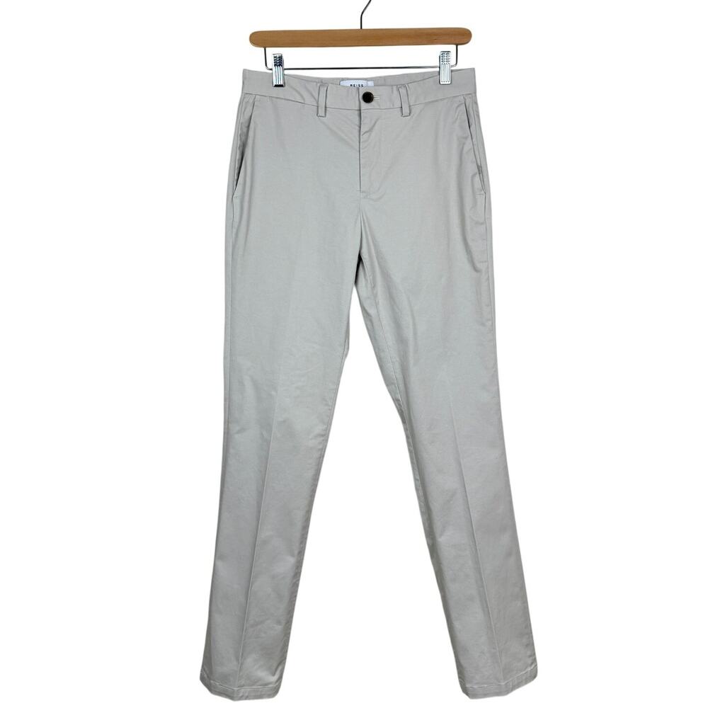 Reiss Chino Trouser Cotton Slim Straight Pants Beige Mens 28 Business Casual